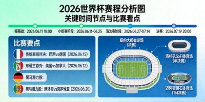 2026世界杯赛程分析图，标注关键时间节点与比赛看点